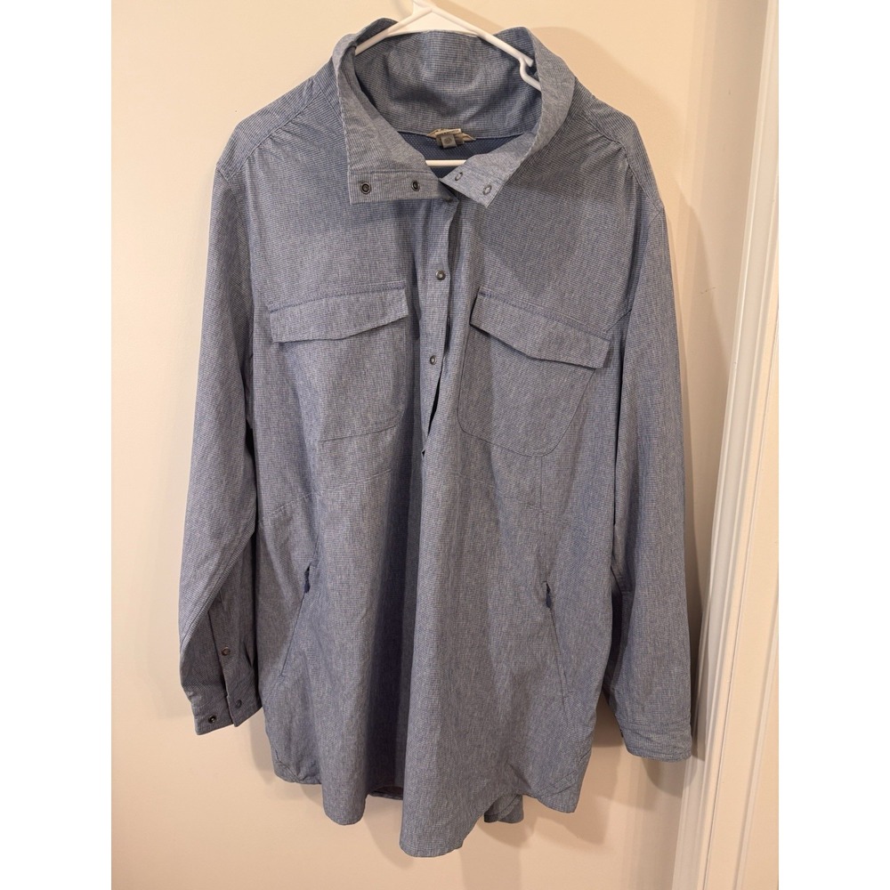 Duluth Trading Company Sol Survivor‎ Tunic Top Size 1X Sun Protection Blue